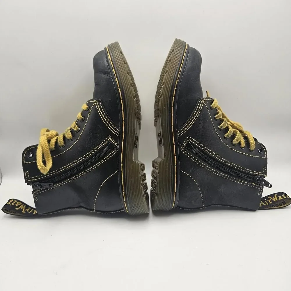 Dr. Doc Martens Kids 1460 Pascal T Black Combat Boots Grunge Alt Punk Size US 10